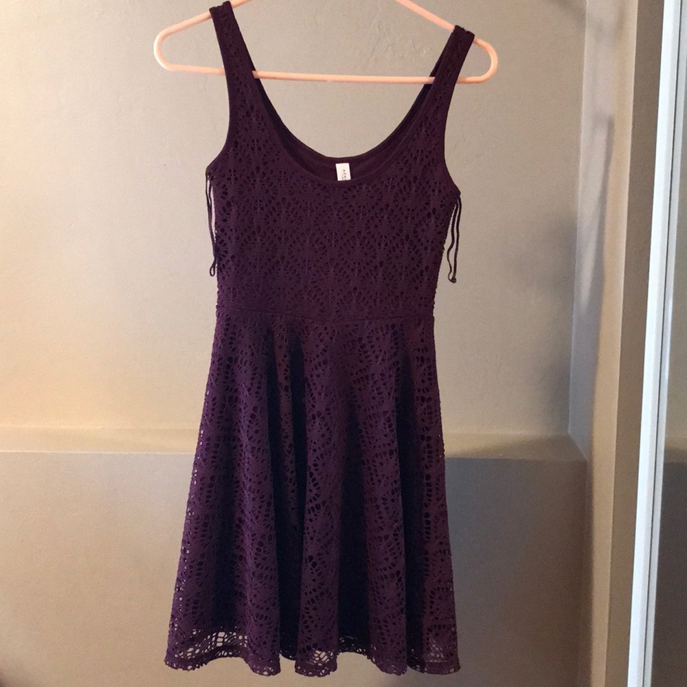 pruple no sleeve dress